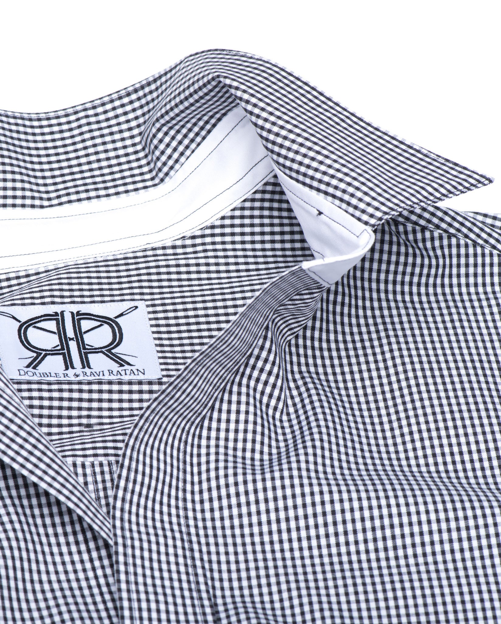 gingham black and white dress shirt The Black Tux & White Gingham Shirt In Black | Size: Large