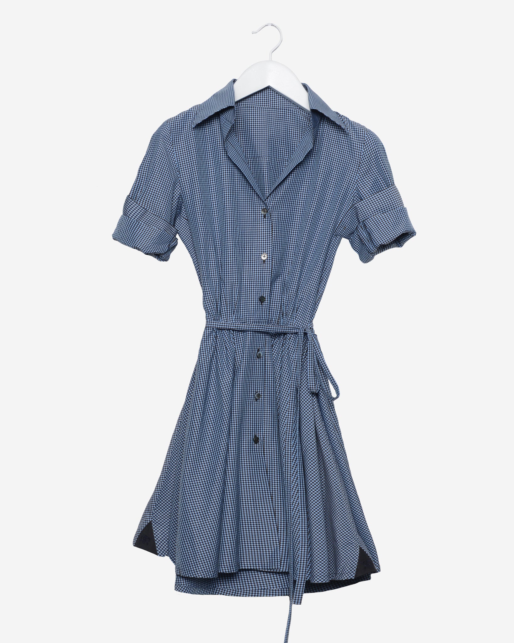Sabrina - Black and Blue Gingham Shirt Dress Monogram / Black/Blue / Custom Sabrina - Black and Blue Gingham Shirt Dress Monogram / Black/Blue / Custom