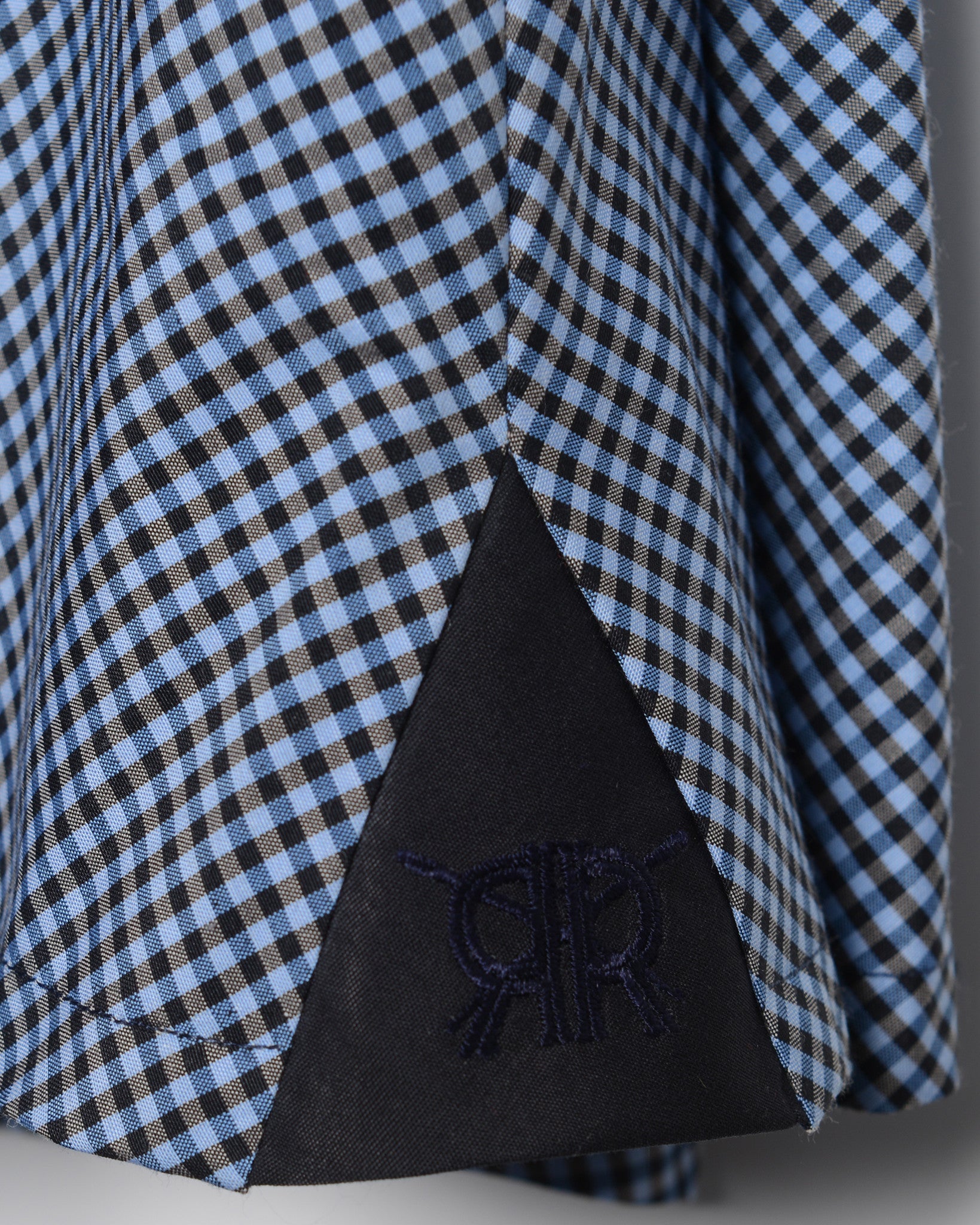 Sabrina - Black and Blue Gingham Shirt Dress Monogram / Black/Blue / Custom Sabrina - Black and Blue Gingham Shirt Dress Monogram / Black/Blue / Custom