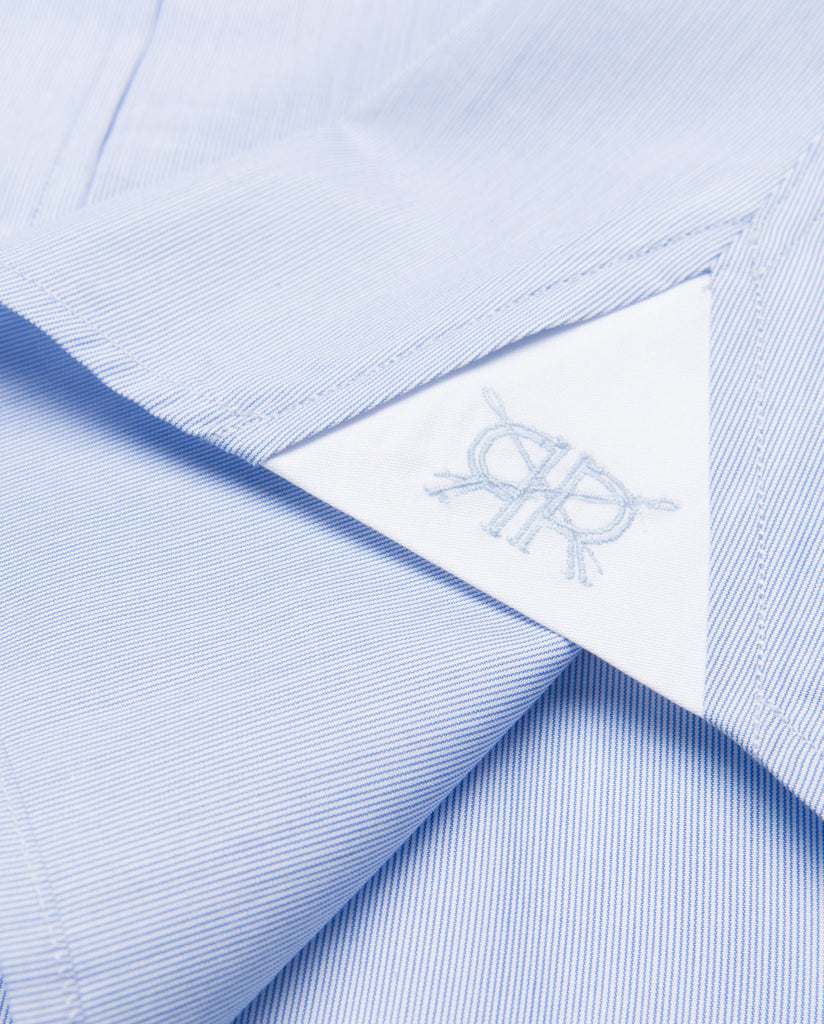 Tailored - Blue Hairline with White Collar and Cuffs