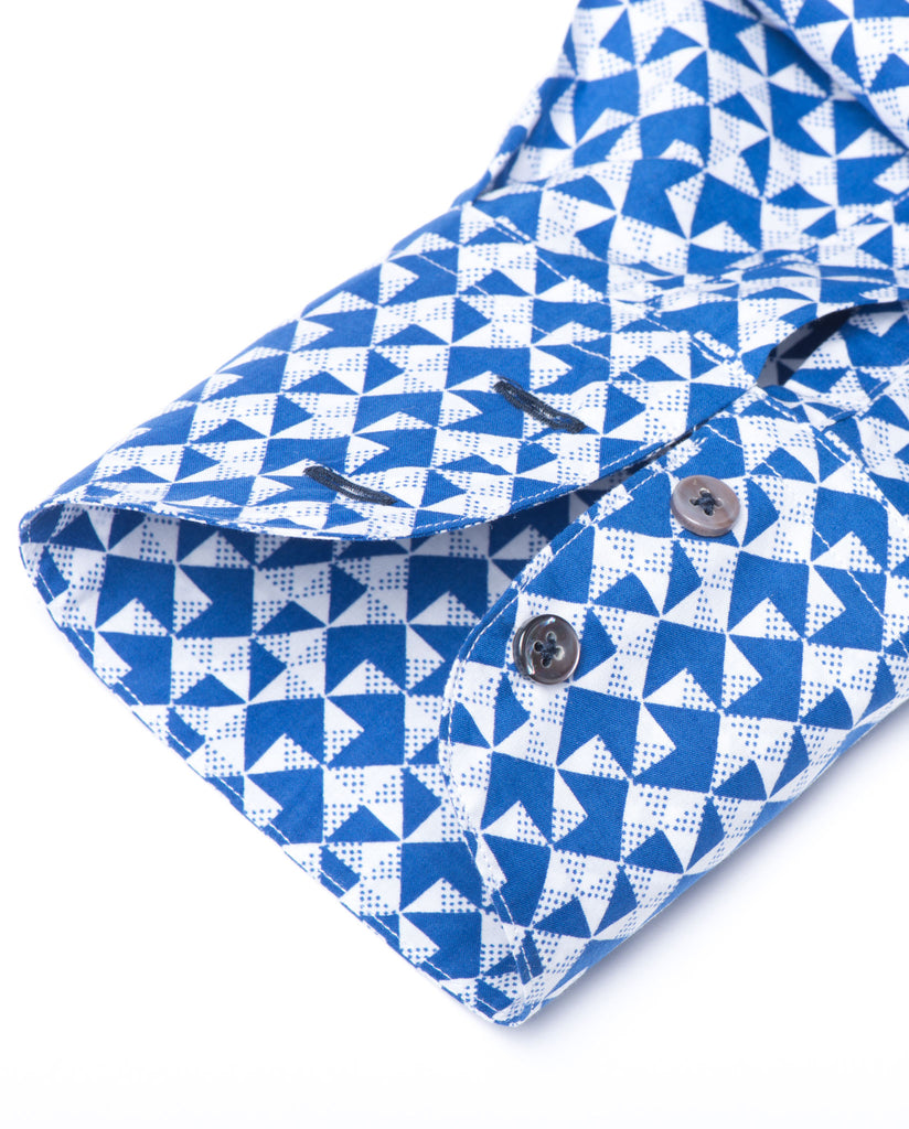 Tailored - Blue Geometric Print