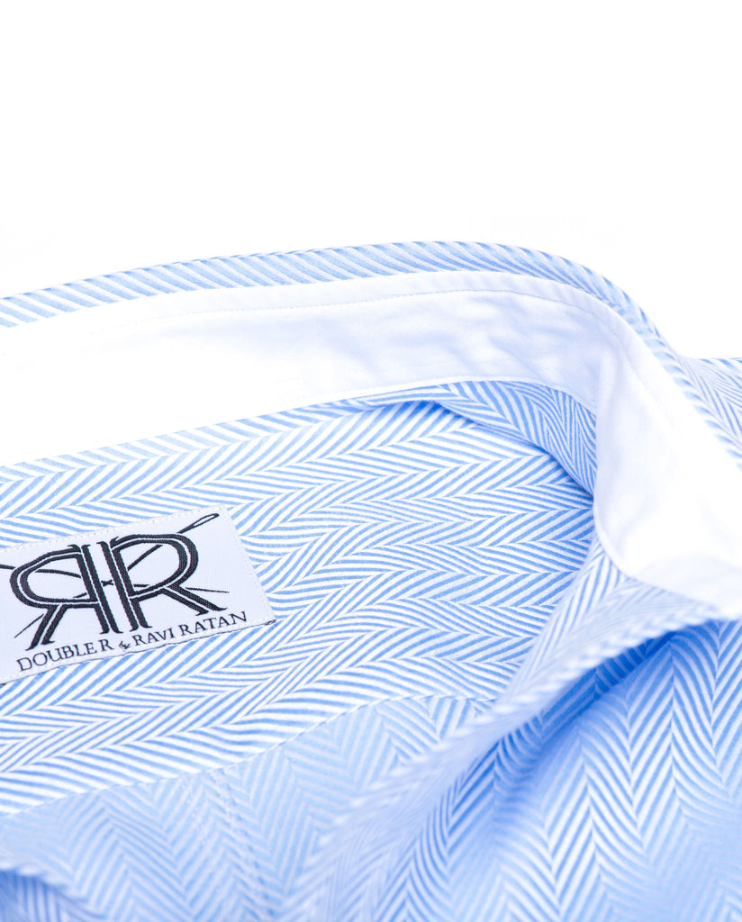 Tailored - Blue Herringbone