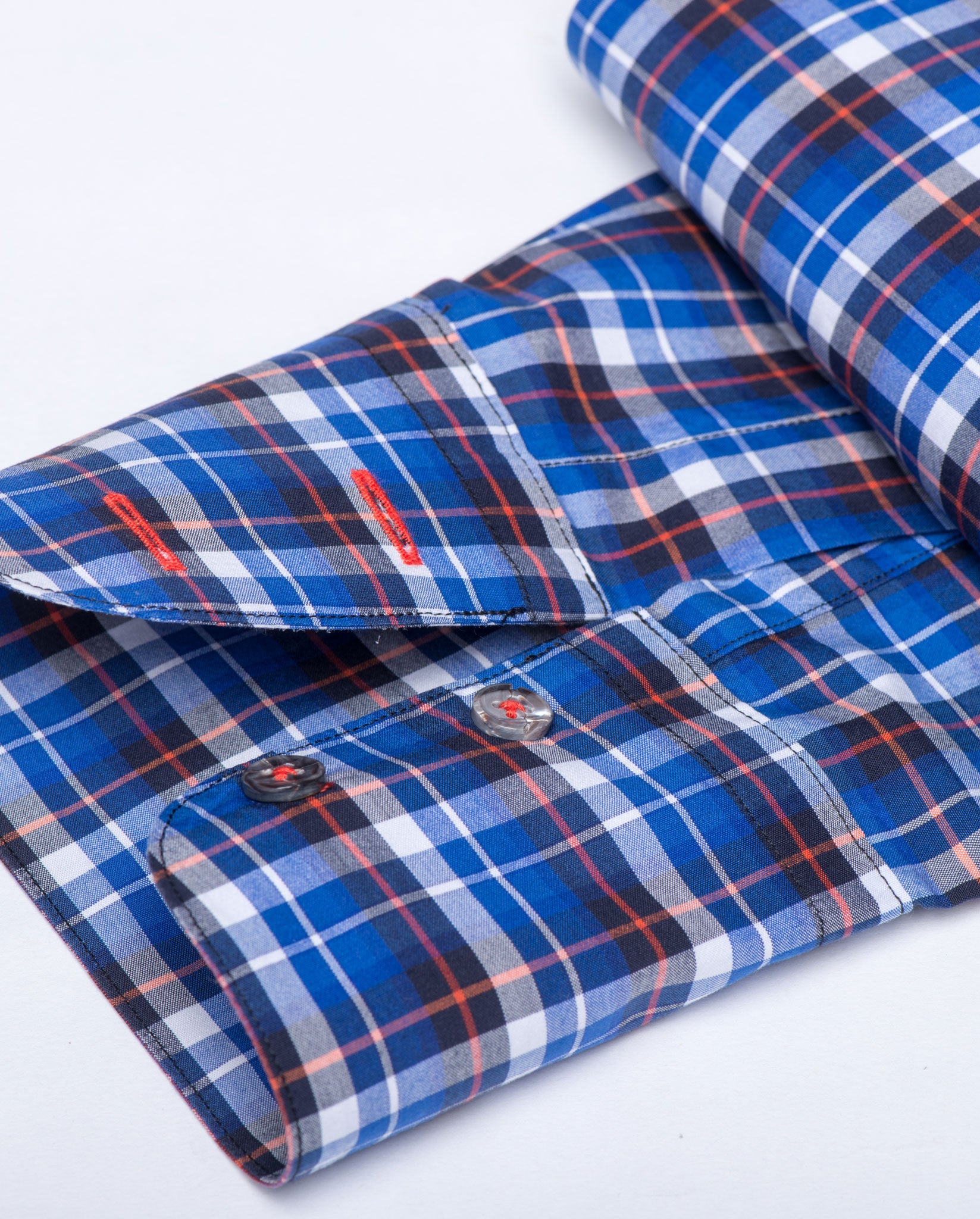 Tailored Shirt - Blue and Red Plaid Women's Button Down by Double R No Monogram / Blue / Custom Tailored Shirt - Blue and Red Plaid Women's Button Down by Double R No Monogram / Blue / Custom
