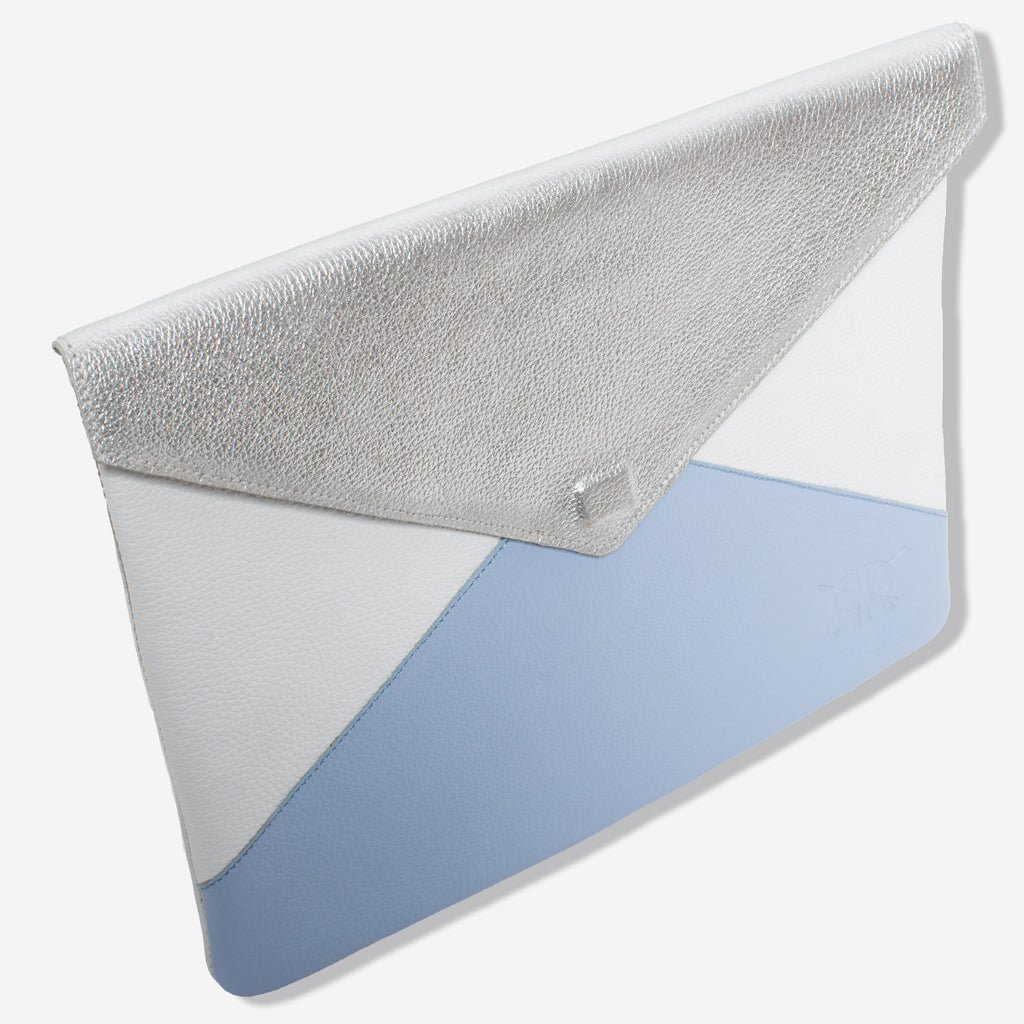 Silver and Blue Clutch