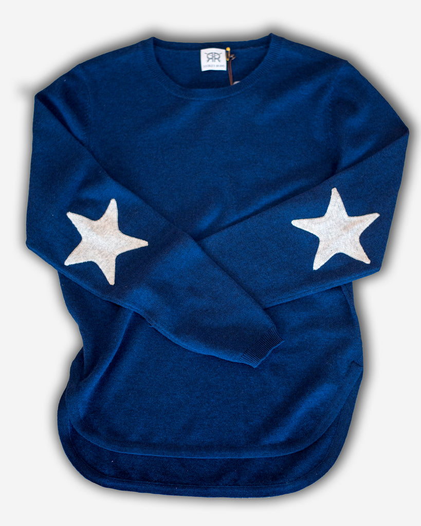 Navy and Stars Cashmere Sweater