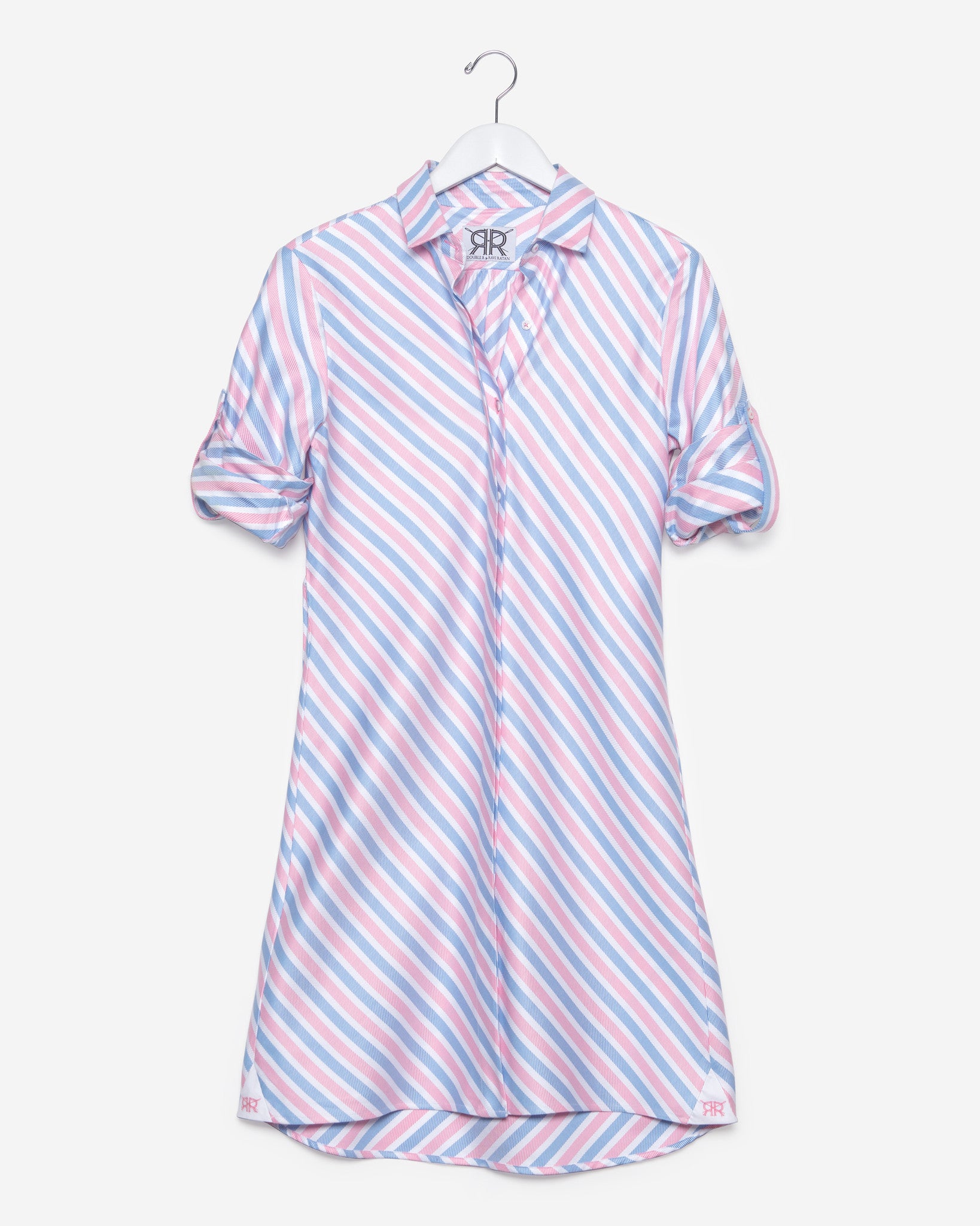 blue and pink shirt dress Penelope Shirt Dress