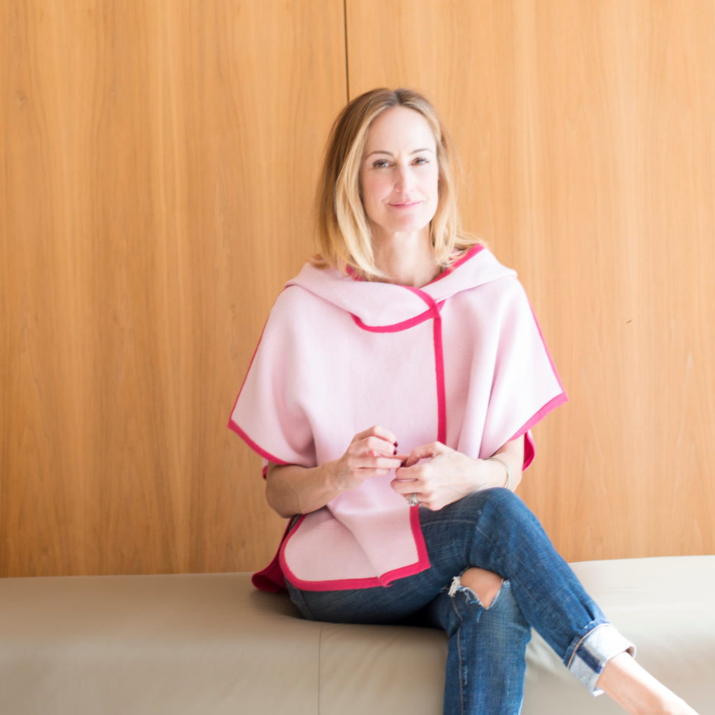 Double Faced Cashmere Hooded Poncho