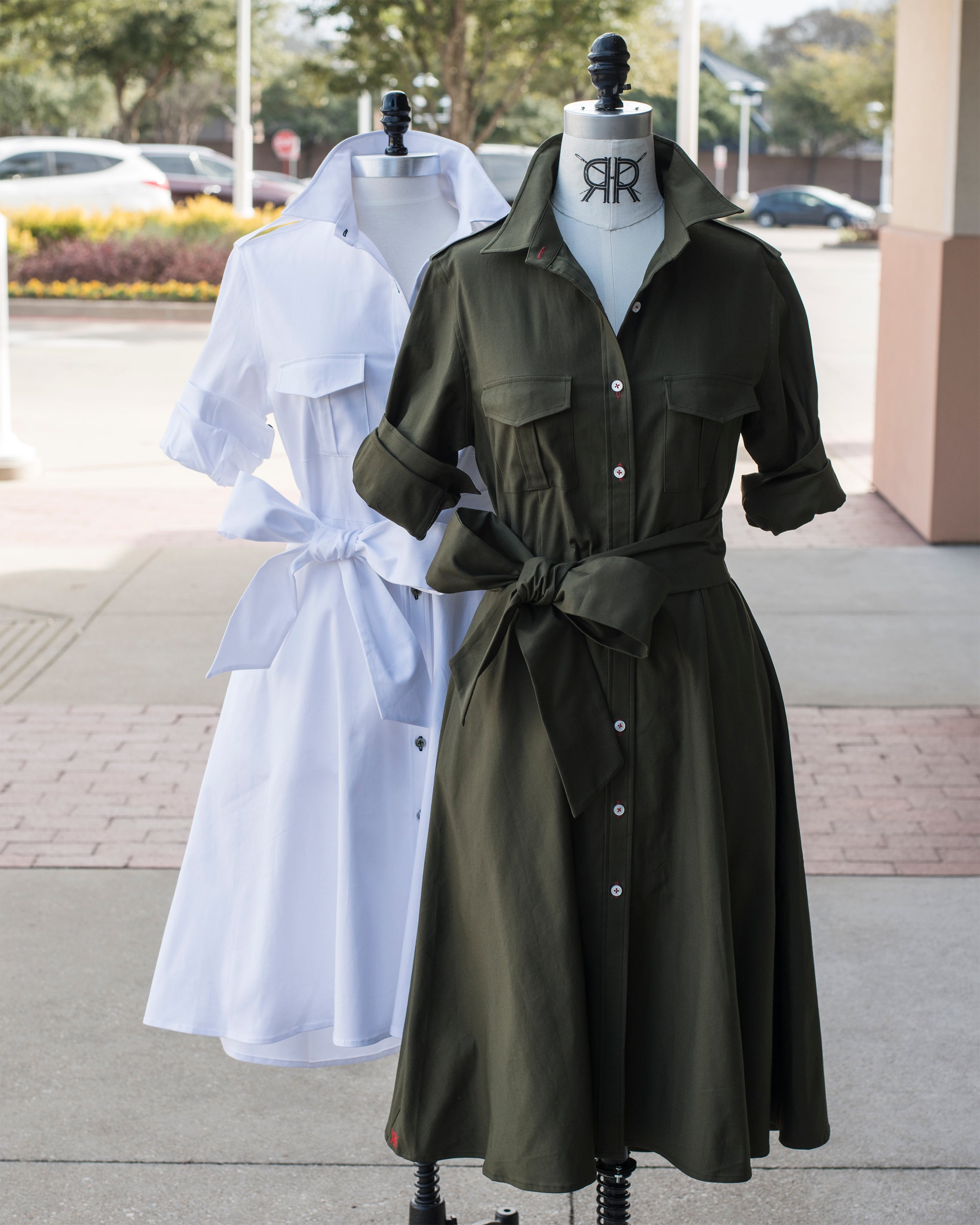 Safari Style - Shirtdress S / Army Green Safari Style - Shirtdress S / Army Green