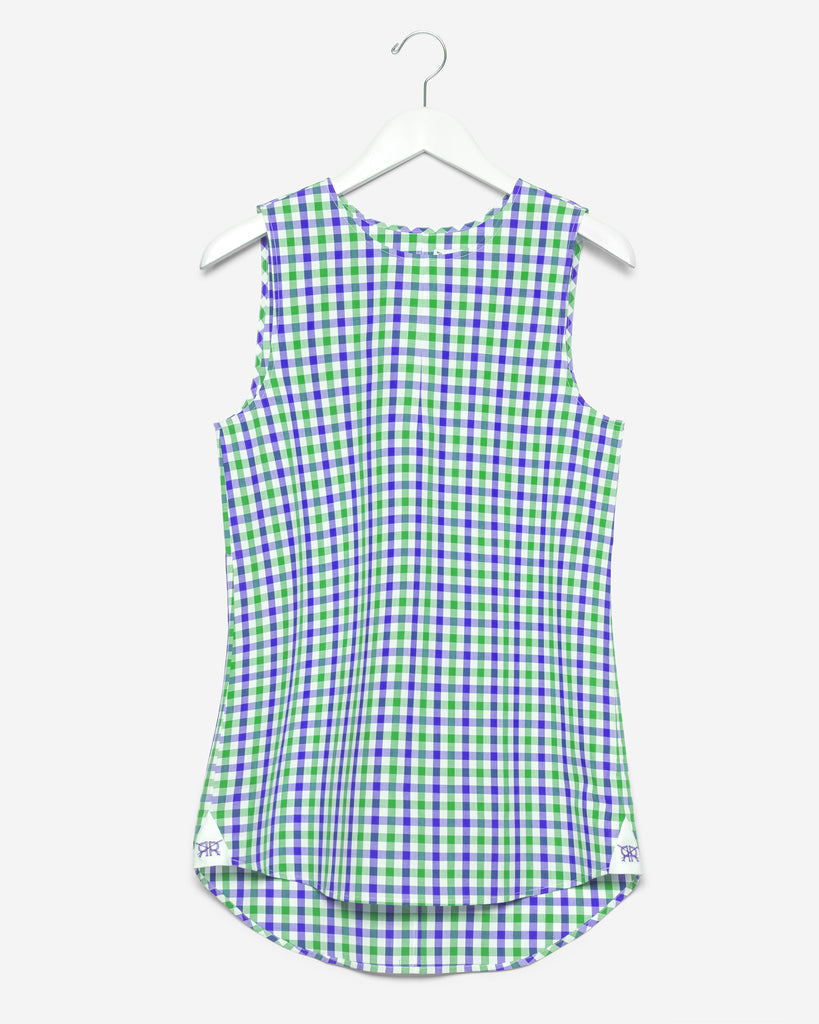 Sleeveless - Green and Blue Gingham