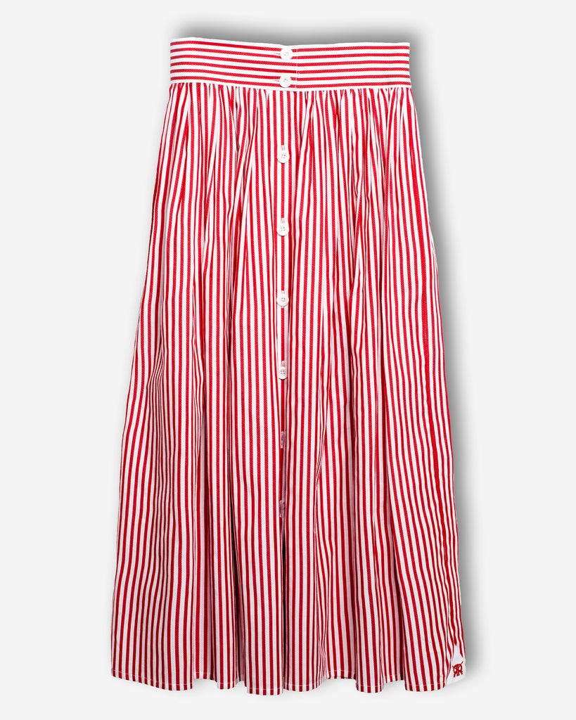 Striped Cotton Maxi Skirt