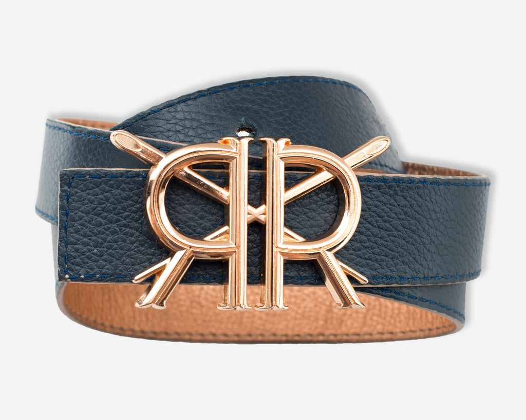 Rose Gold Pebble Grain Strap with Silver Buckle