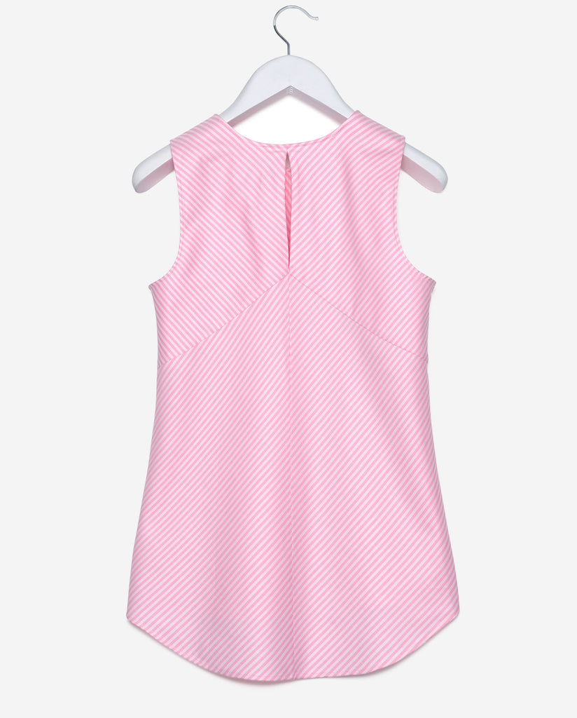 Sleeveless - Pink Diagonal Stripe