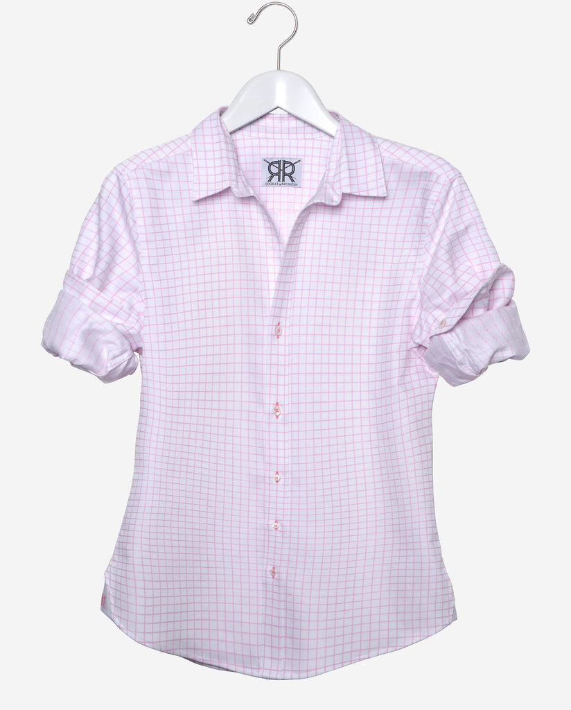 Tailored - White with Pink Check