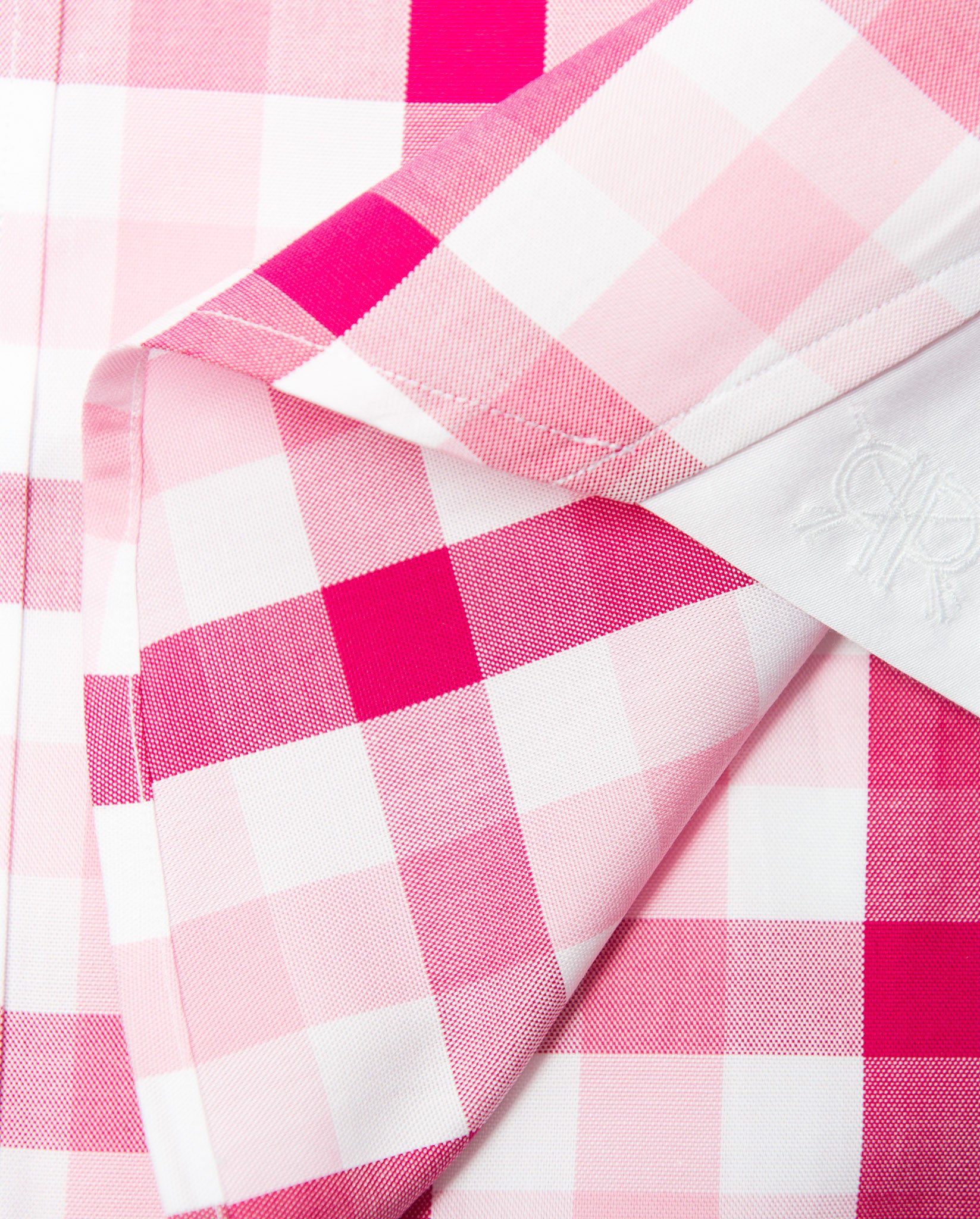 White And Raspberry Color Shirt Tailored Shirt - White with Raspberry Gingham Button Up by Double R ...