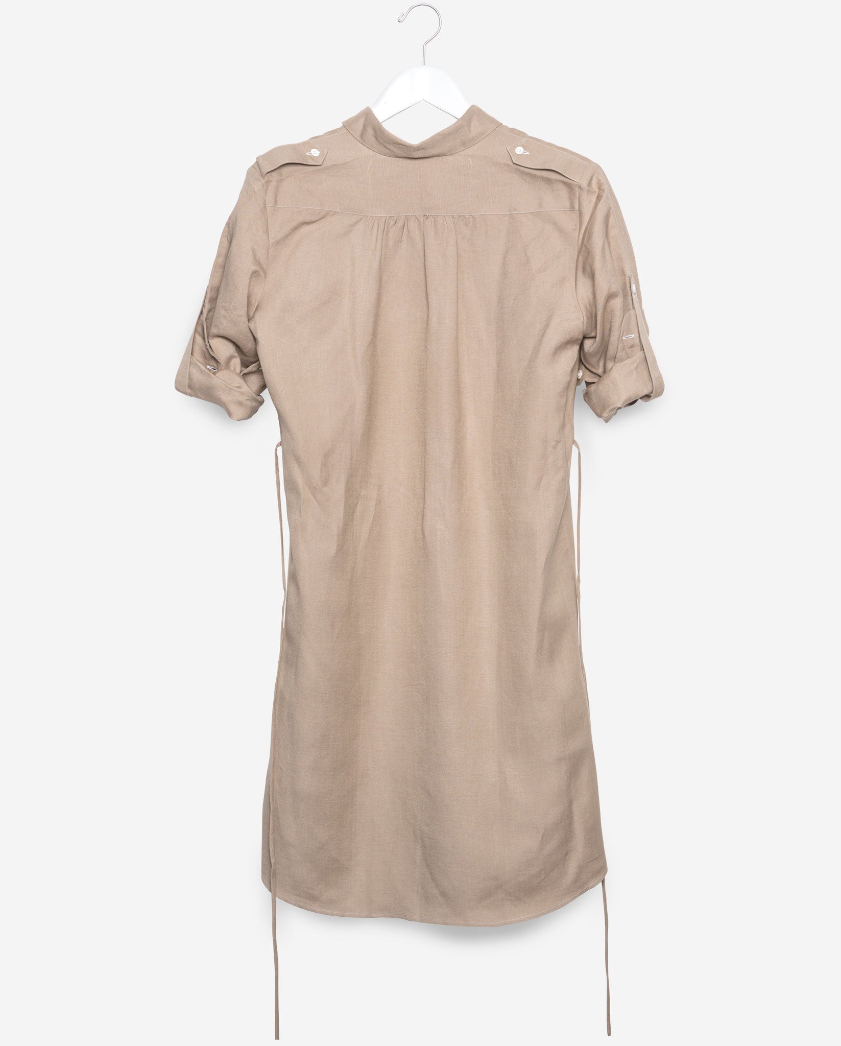 Penelope Shirt Dress - Tan Linen button down shirtdress by Double R No Monogram / Tan / Custom Penelope Shirt Dress - Tan Linen button down shirtdress by Double R No Monogram / Tan / Custom