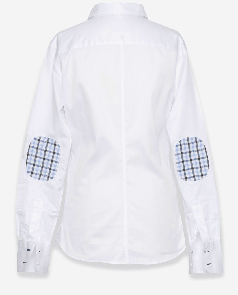 Tailored - White with Plaid Elbow Patch