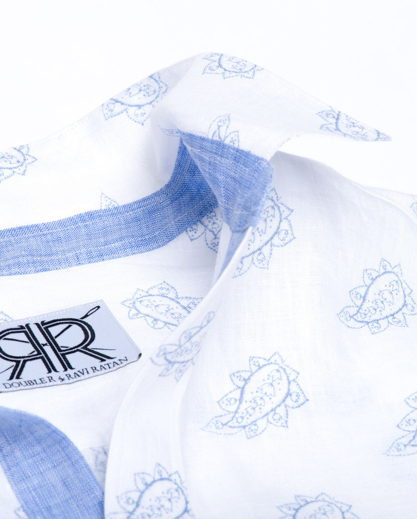 Tailored - Blue Paisley Linen
