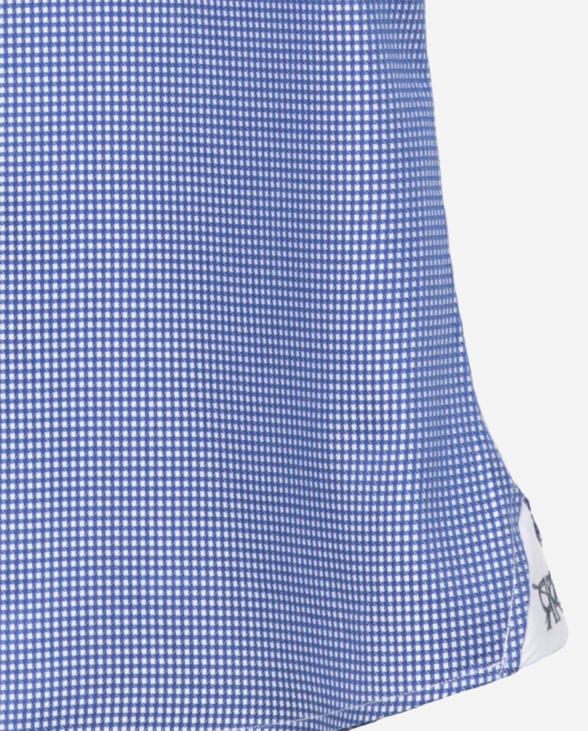 Tailored - Blue and White Check with White Collar and Cuffs